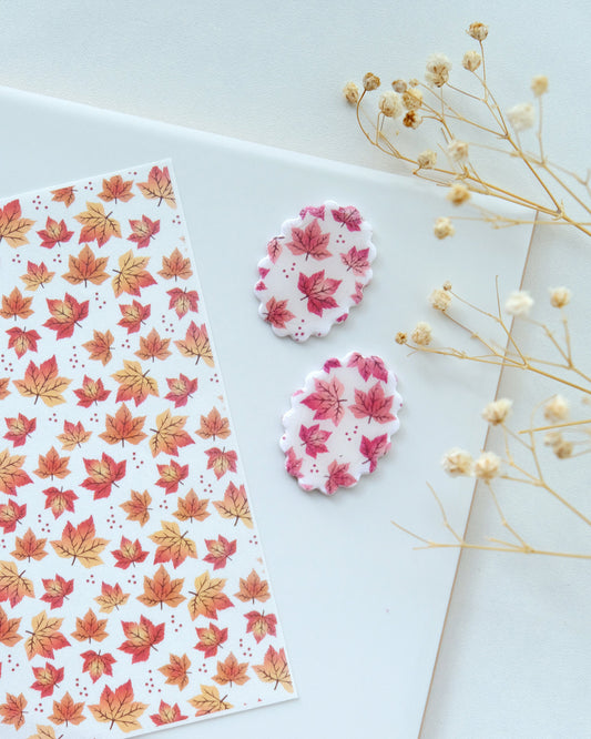 Fall Maple Leaf Image Transfer Paper for Polymer Clay