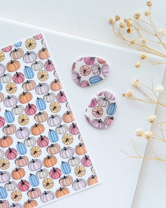 Fall Halloween Pumpkin Clay Transfer Papers
