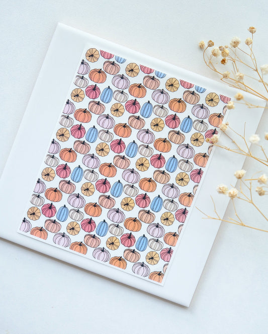 Fall Halloween Pumpkin Clay Transfer Papers