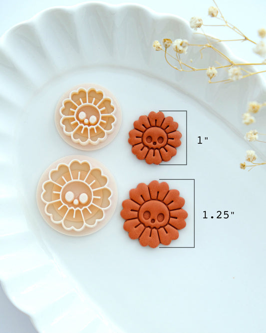 Halloween Skull Flower Polymer Clay Cutters