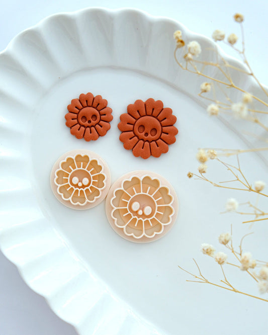 Halloween Skull Flower Polymer Clay Cutters