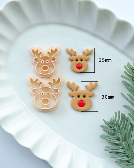 Reindeer Christmas Polymer Clay Cutter