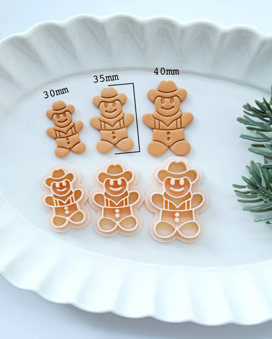 Gingerbread Cowboy Christmas Clay Cutters