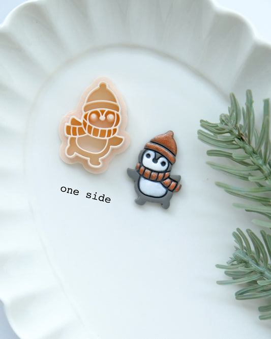 Skiing Penguins Winter Christmas Clay Cutters