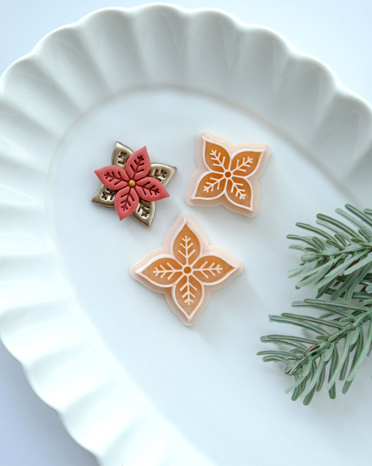 Poinsettia Christmas Polymer Clay Cutter