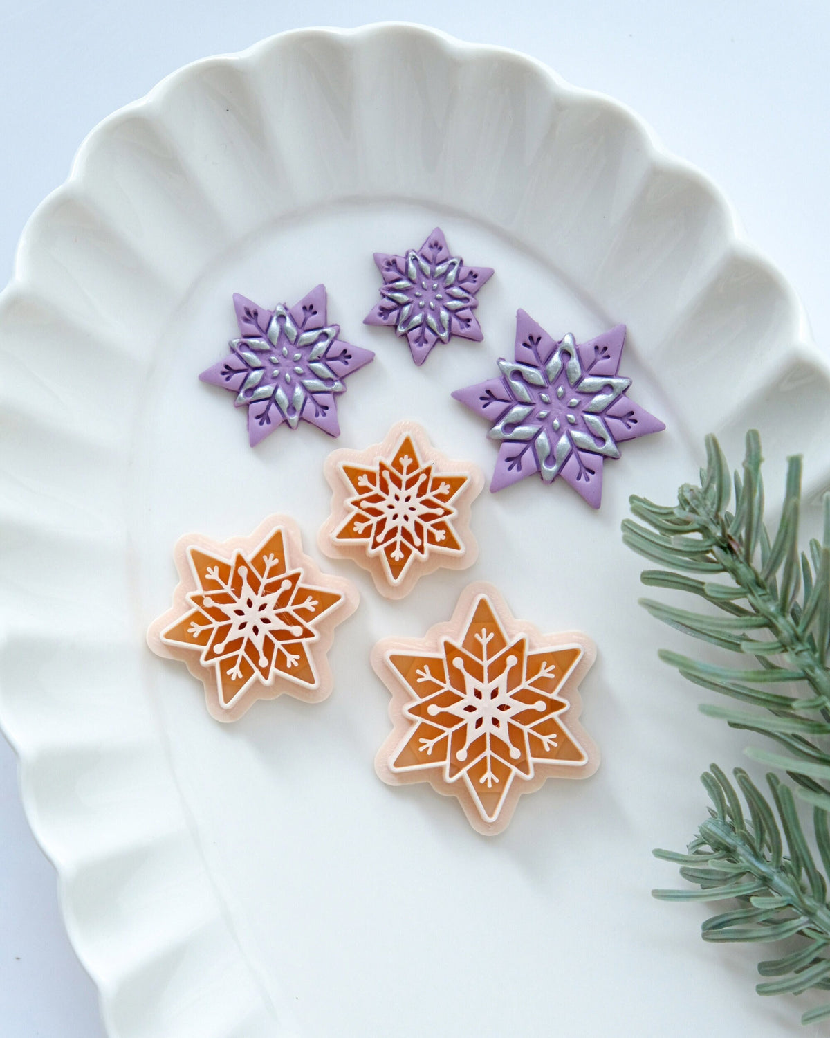 Six-Pointed Snowflake Clay Cutters