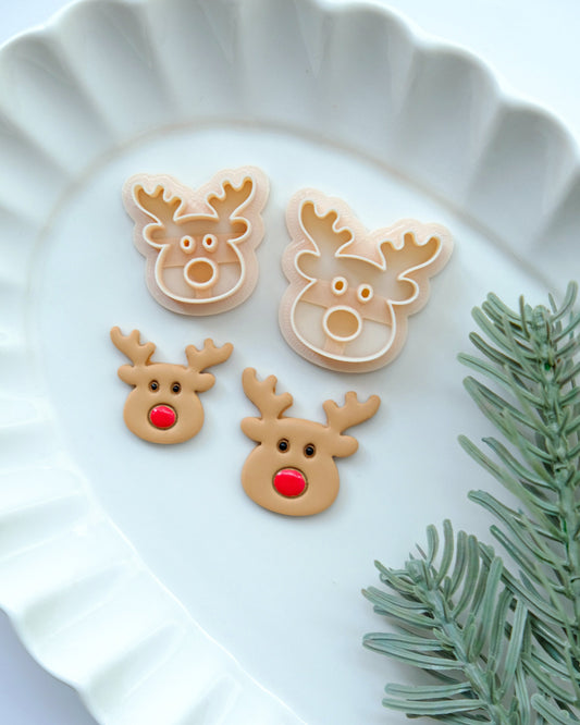 Reindeer Christmas Polymer Clay Cutter