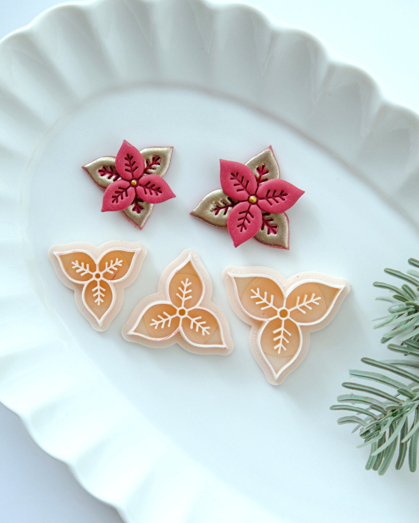 Poinsettia Winter Christmas Clay Cutters