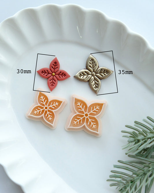 Poinsettia Christmas Clay Cutters