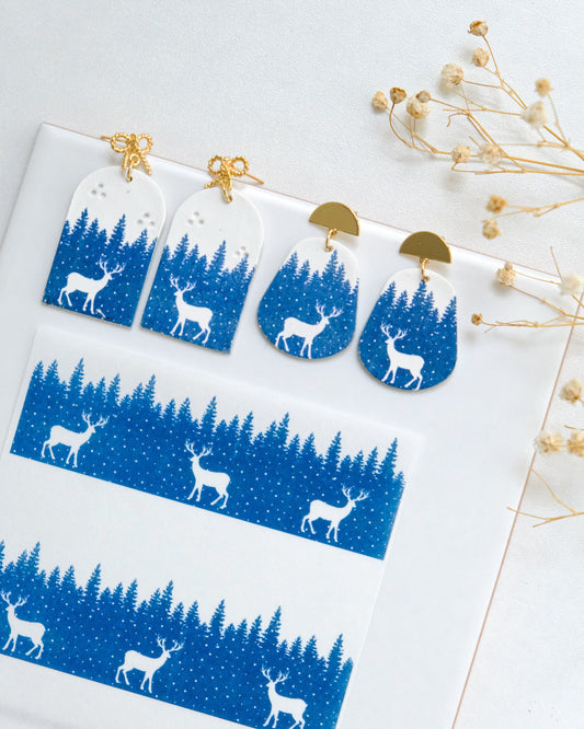 Winter Christmas Clay Transfer Paper