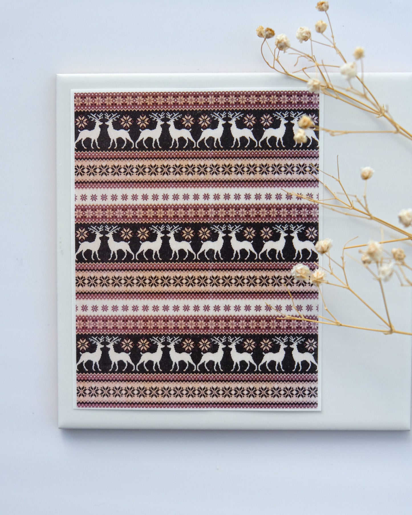 Fair Isle Deer Clay Transfer Sheet