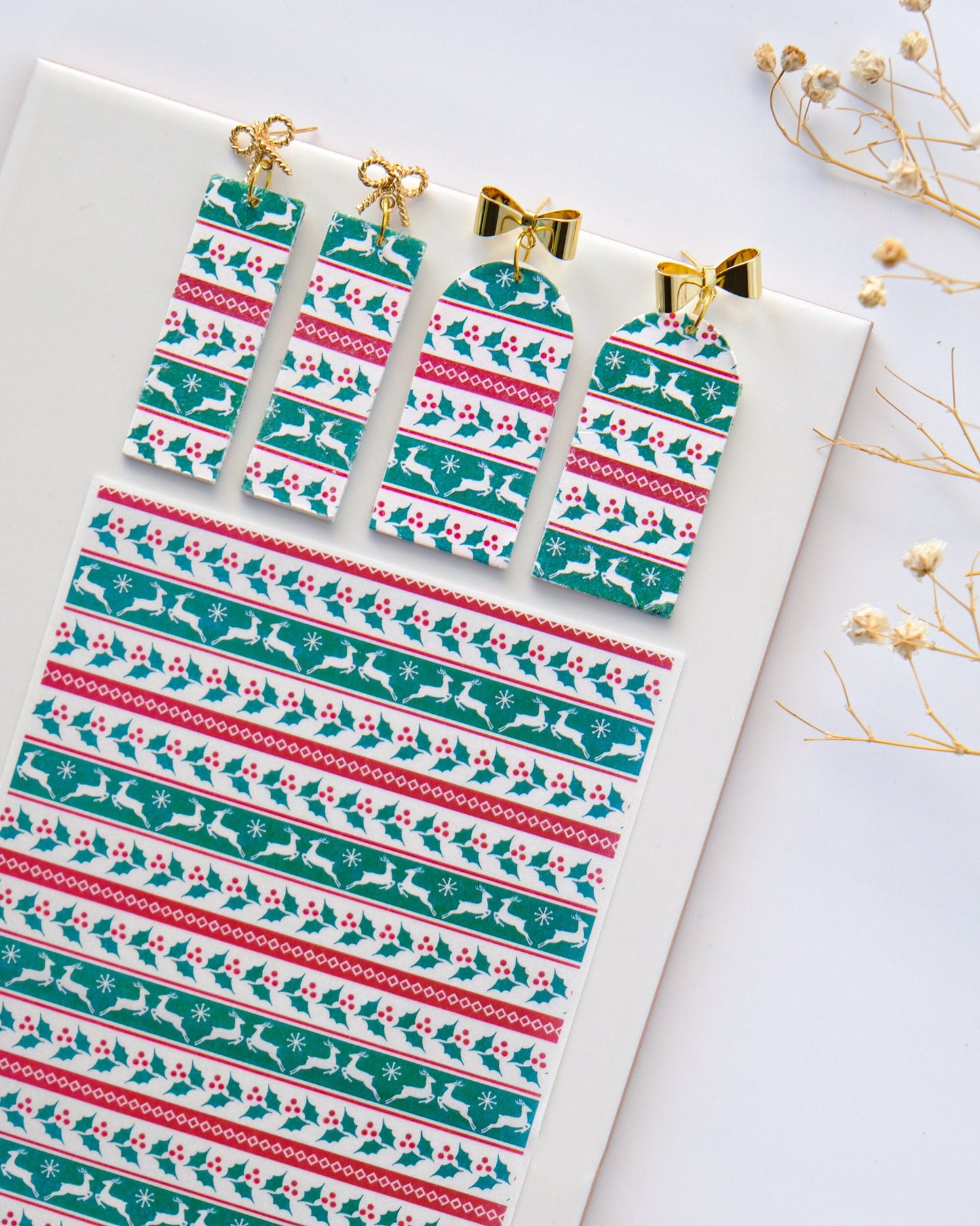 Christmas Deer Clay Transfer Paper