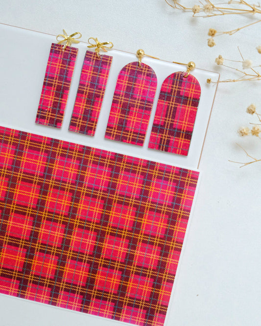 Christmas Plaid Clay Transfer Paper