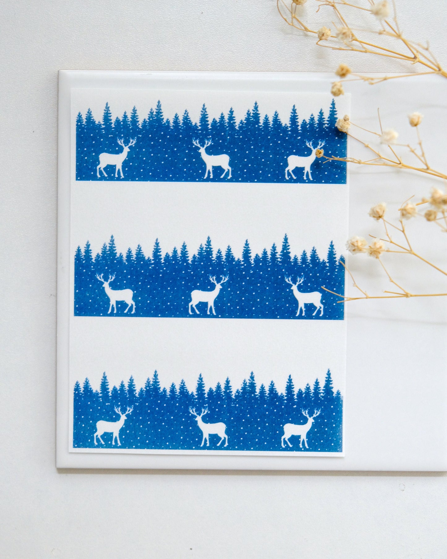 Winter Deer Clay Transfer Paper