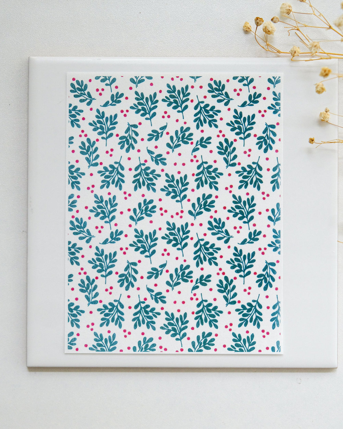 Winter Berries Clay Transfer Sheet