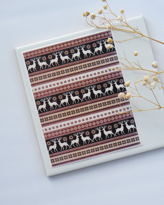 Christmas Knit Clay Transfer Paper