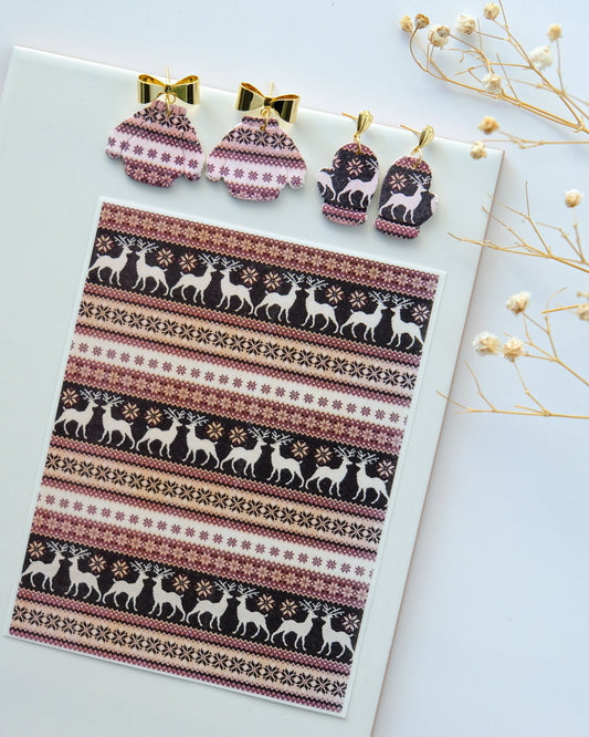Christmas Knit Clay Transfer Paper