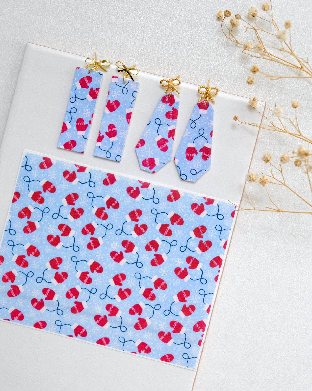 Winter Mittens Clay Transfer Sheet