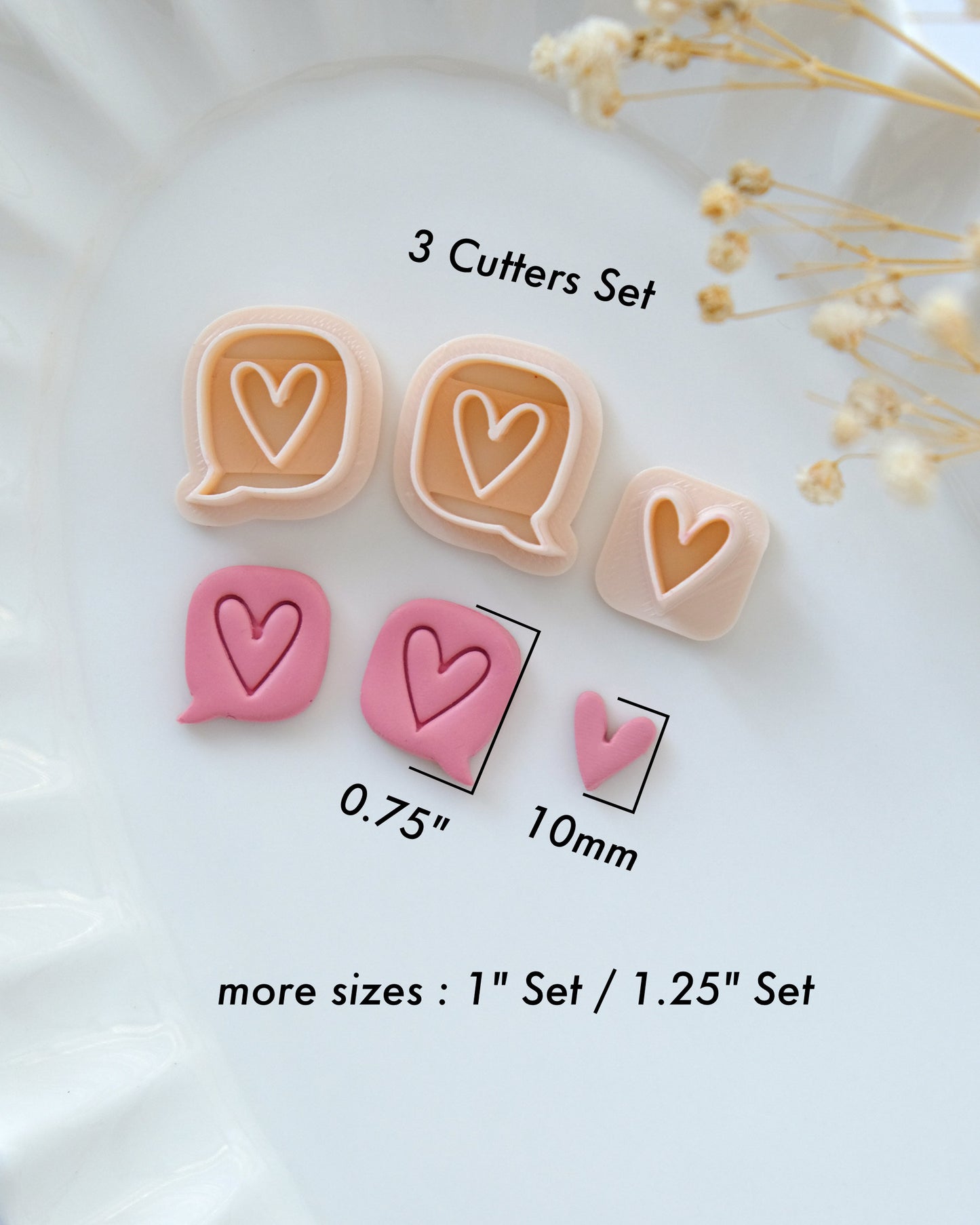 Conversation Heart Valentines Clay Cutters Set