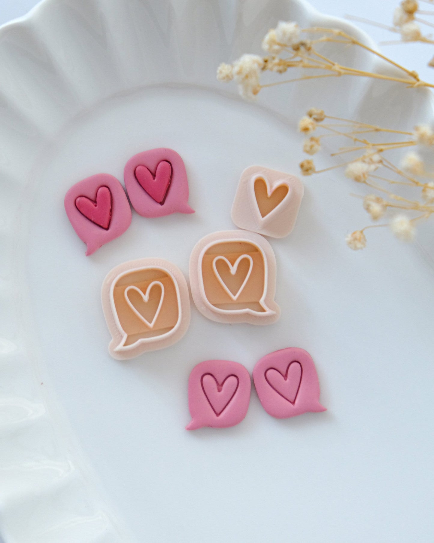 Conversation Heart Valentines Clay Cutters Set
