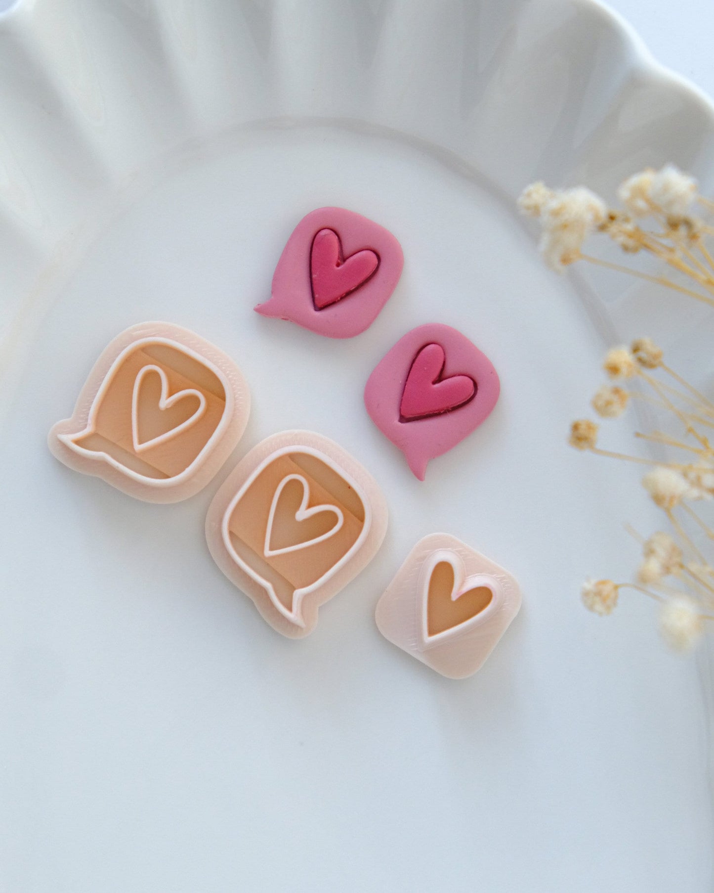 Conversation Heart Valentines Clay Cutters Set