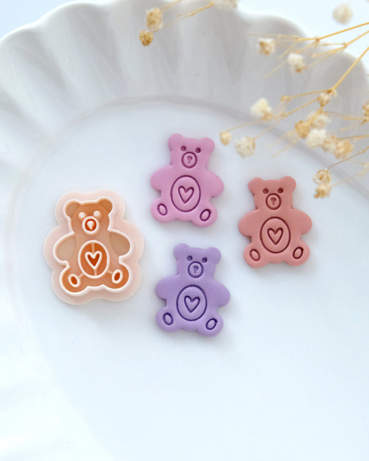 Love Bear Valentines Day Polymer Clay Cutters