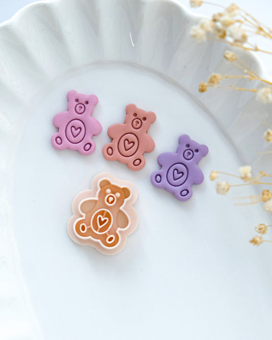 Love Bear Valentines Day Polymer Clay Cutters