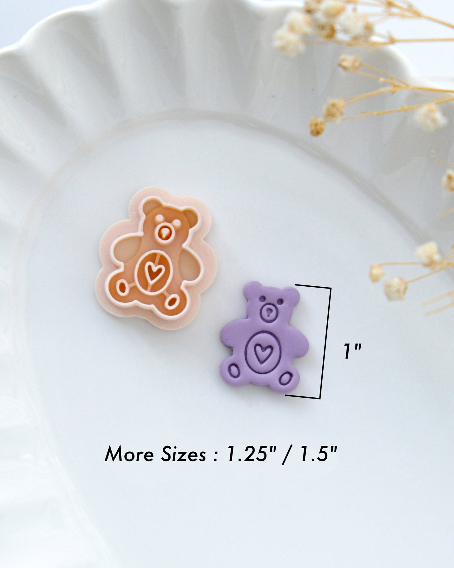 Love Bear Valentines Day Polymer Clay Cutters