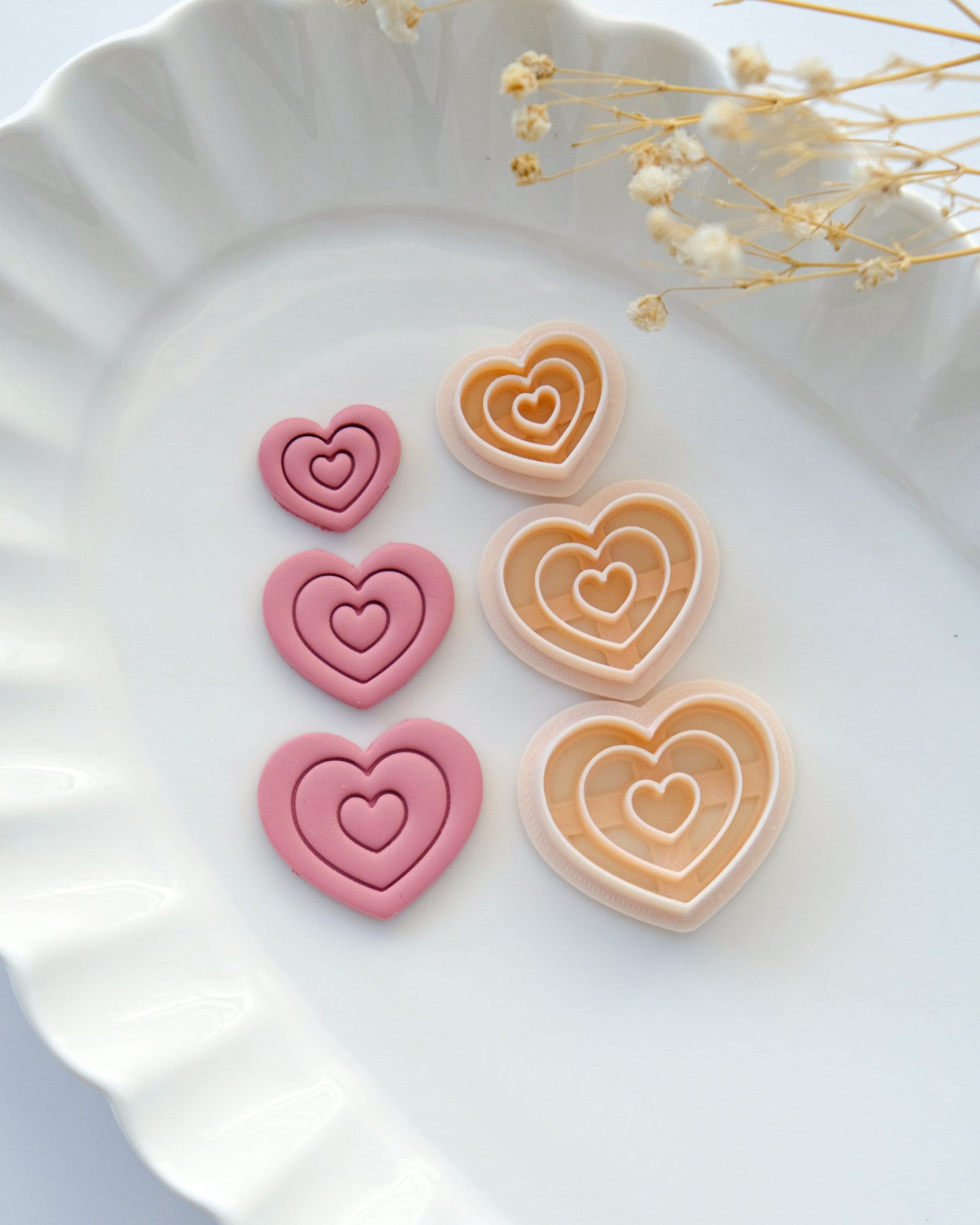 Embossing Heart Valentines Polymer Clay Cutters