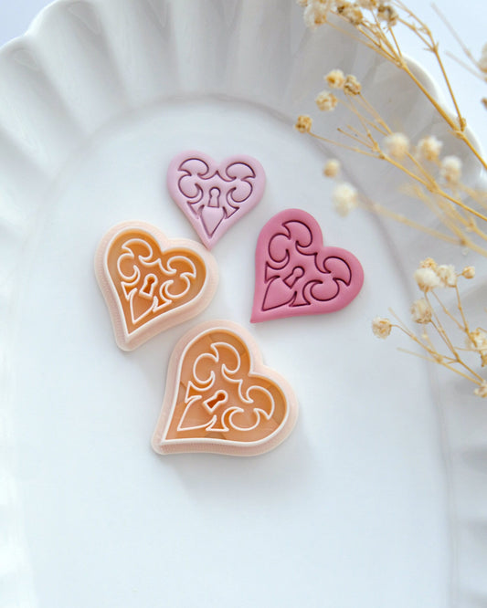 Heart Lock Valentines Clay Cutters
