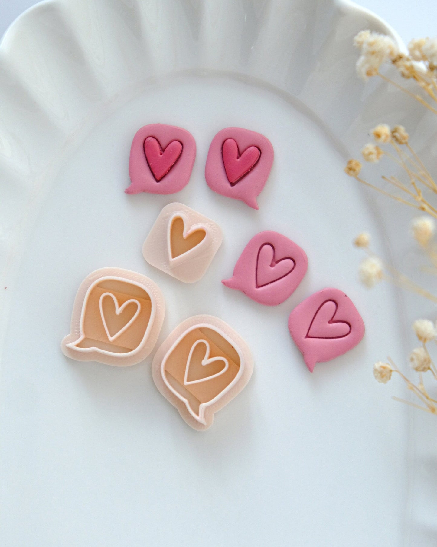 Conversation Heart Valentines Clay Cutters Set