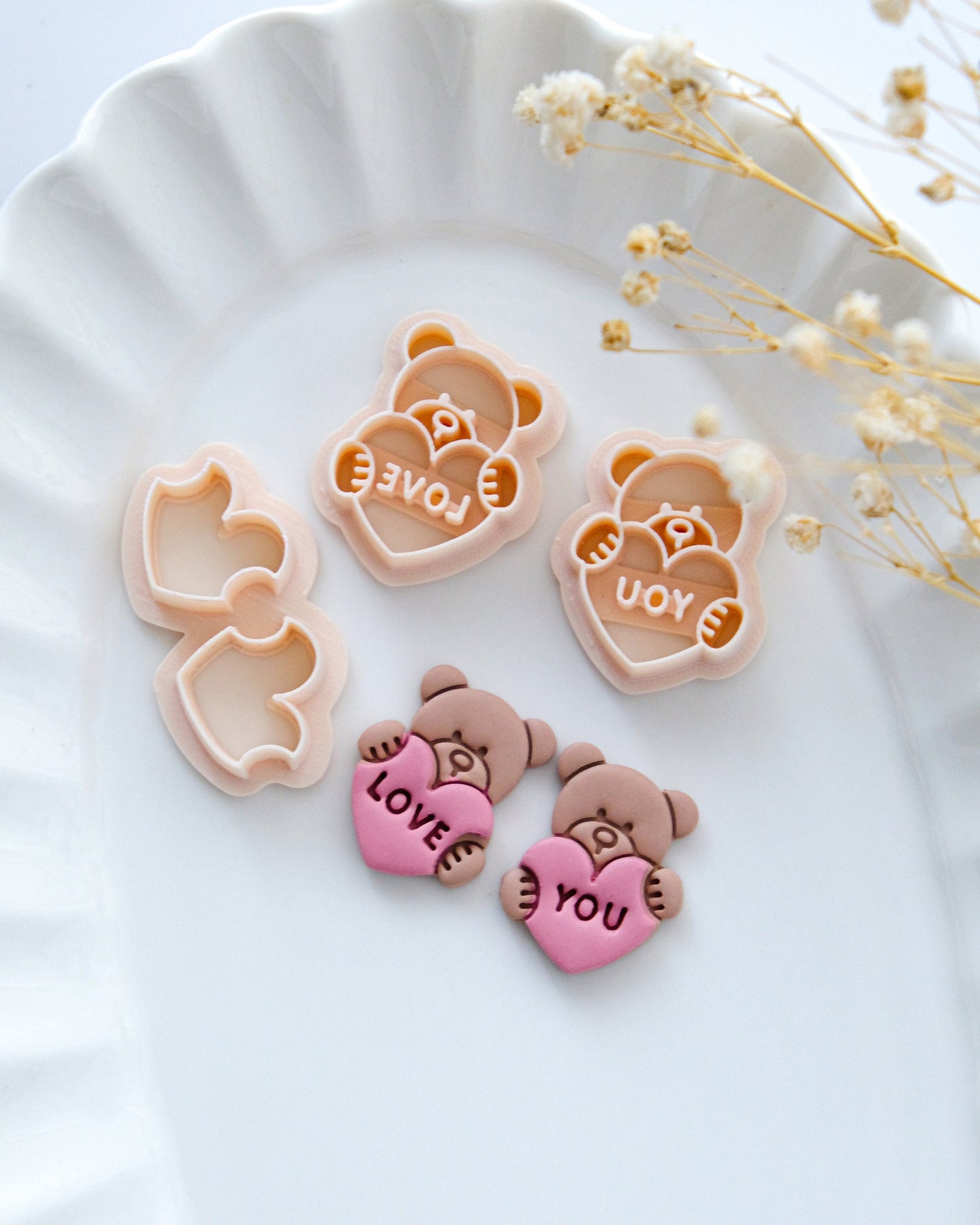 Love You Bear Valentines Clay Cutters Set