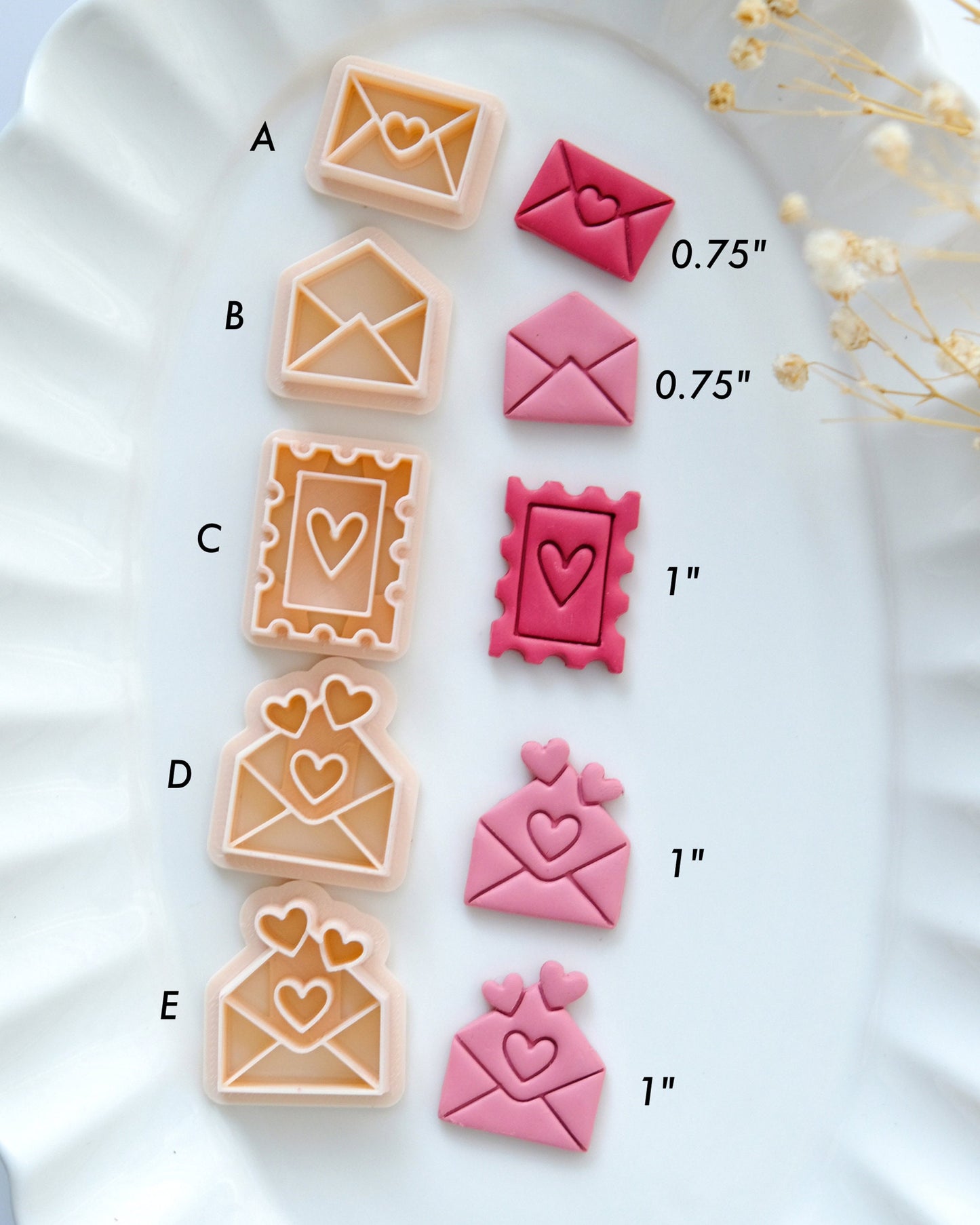 Love Envelope Stamp Valentines Clay Cutters