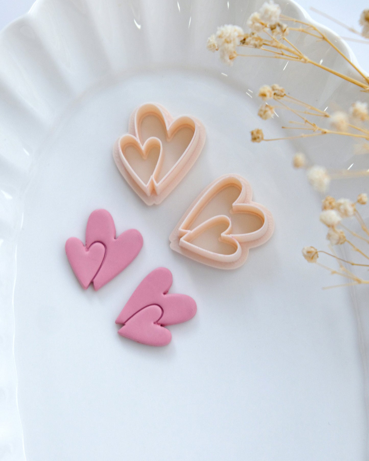 Two Heart Valentines Clay Cutters