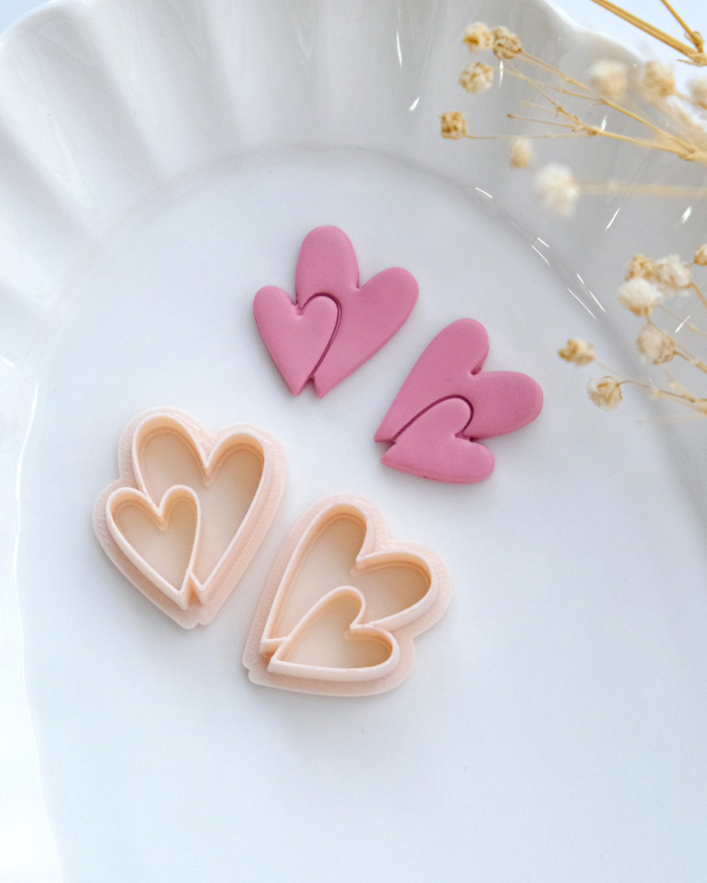 Two Heart Valentines Clay Cutters