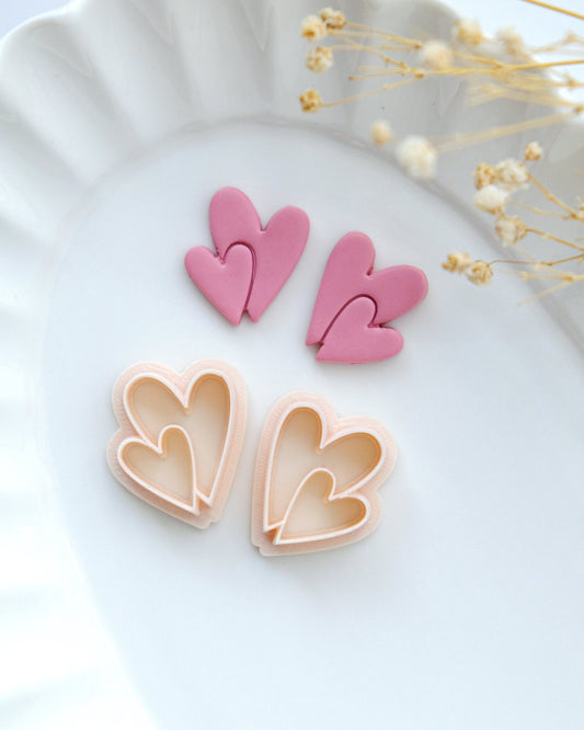 Two Heart Valentines Clay Cutters