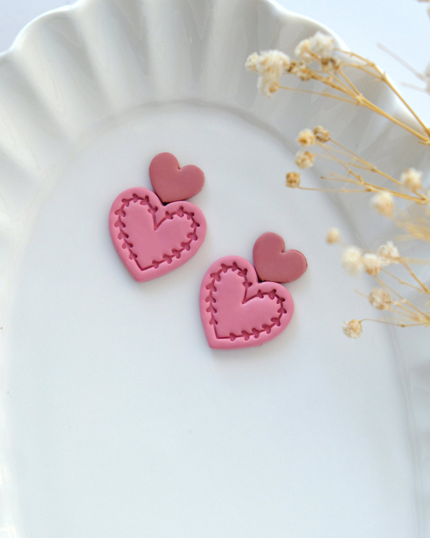 Embossing Heart Valentines Polymer Clay Cutters