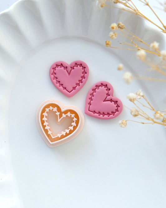 Embossing Heart Valentines Polymer Clay Cutters