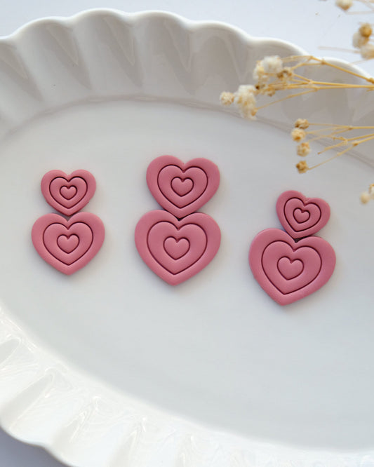 Embossing Heart Valentines Polymer Clay Cutters