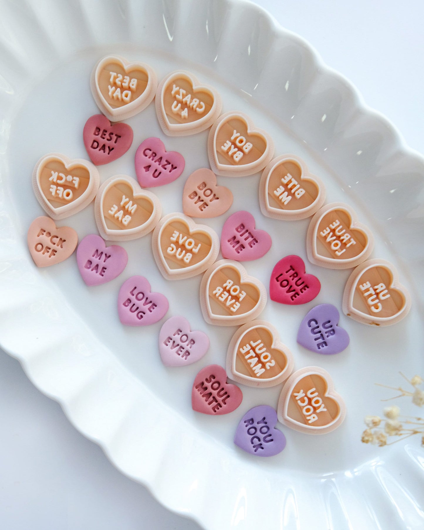 Conversation Heart Valentines Clay Cutters