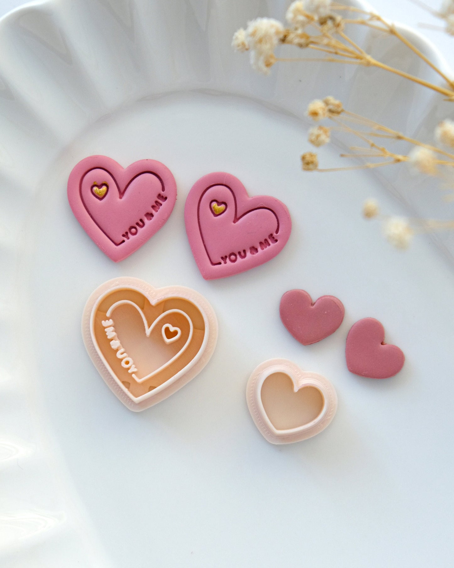 You and Me Heart Valentines Clay Cutters