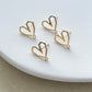 14K Gold Filled Heart Earring Posts with Loop