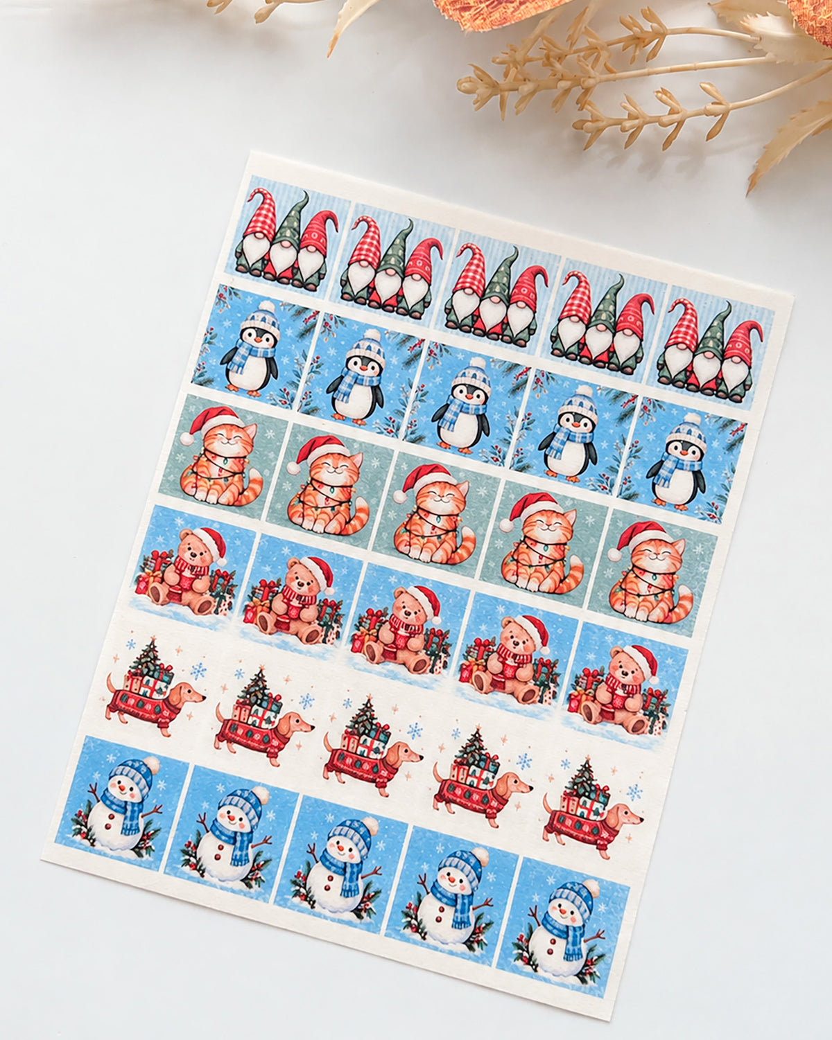Christmas Postage Stamp Polymer Clay Transfer Paper & Matching Cutters