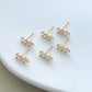 14K Gold Filled Triple Zircon Earring Posts with Loop