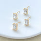 14K Gold Filled Rectangular Zircon Earring Posts with Loop