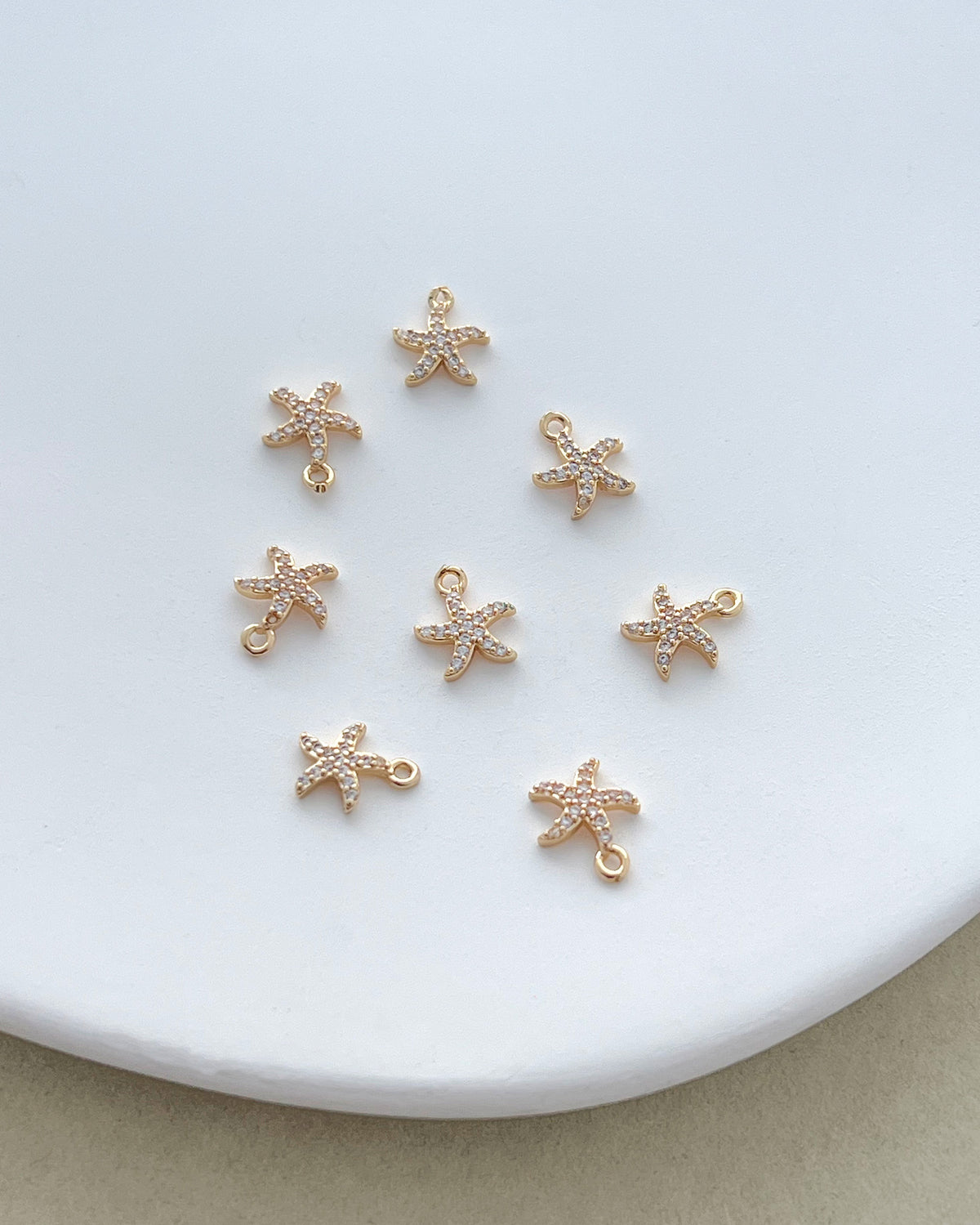 14K Gold Filled Zircon Starfish Earring Charms