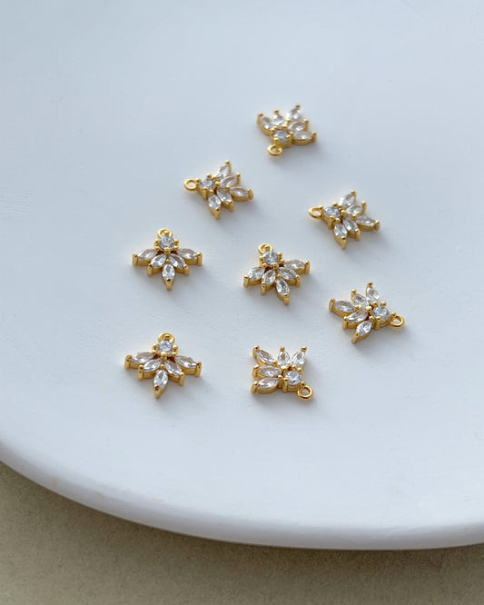 14K Gold Filled Zircon Fan Earring Charms