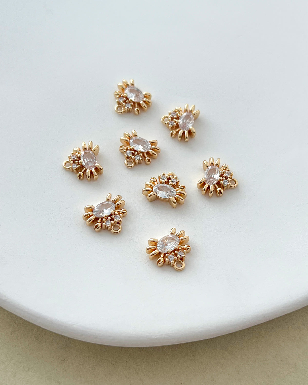 14K Gold Filled Zircon Crab Earring Charms