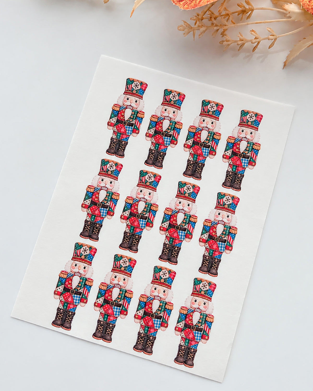 Patchwork Nutcracker Polymer Clay Transfer Paper & Matching Cutter