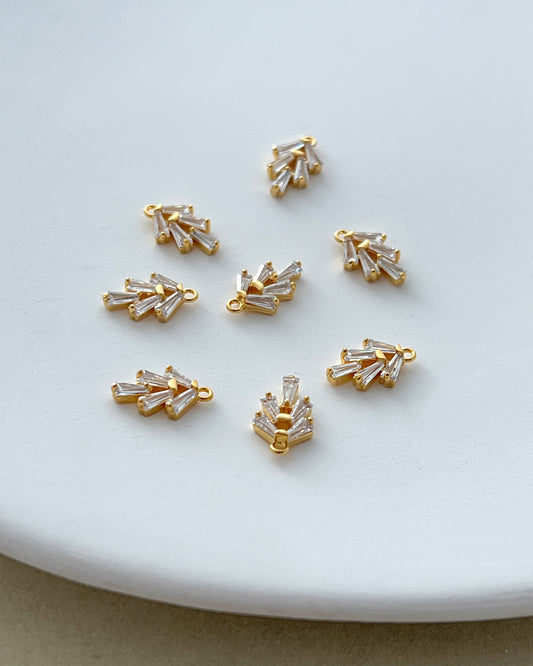 14K Gold Filled Zircon Leaf Earring Charms